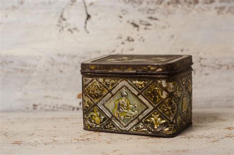 vintage metal boxes|antique metal box.